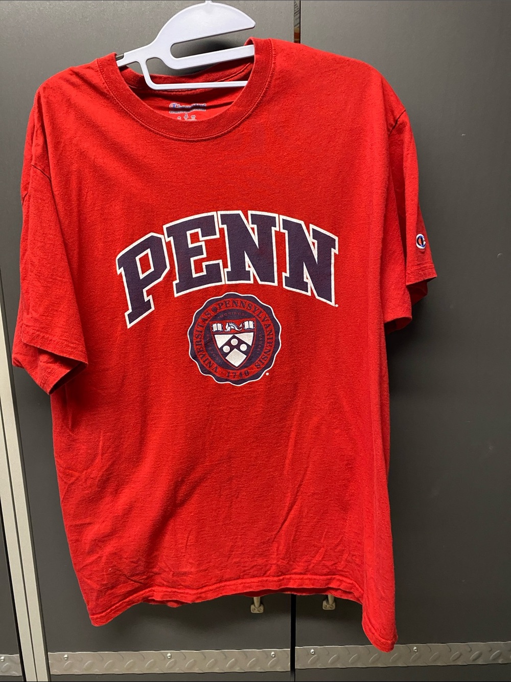 Champion Red PENN Graphic Short Sleeve Tee